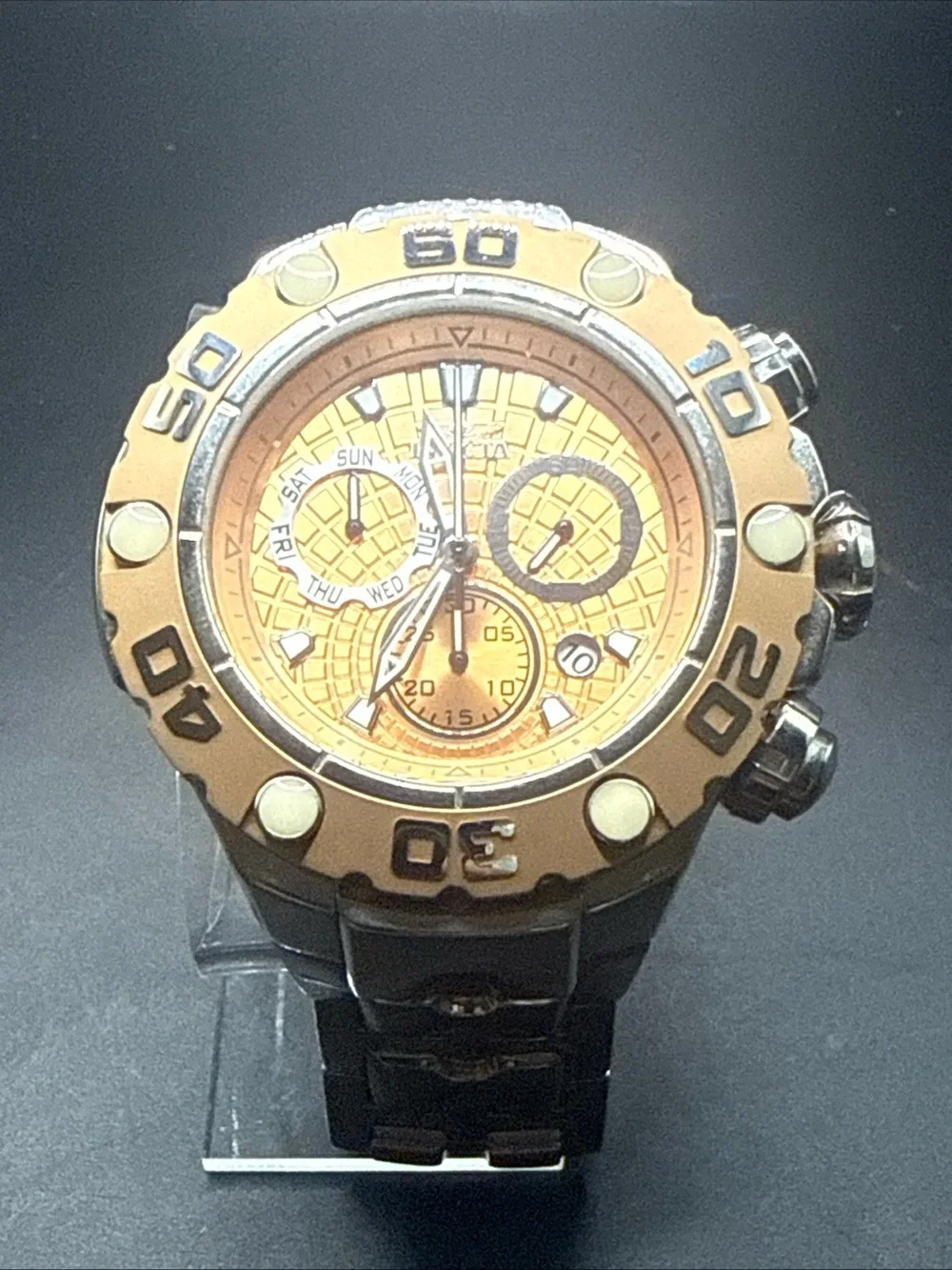 Invicta Excursion watch 31617 Model  New Battery! Goldtone
